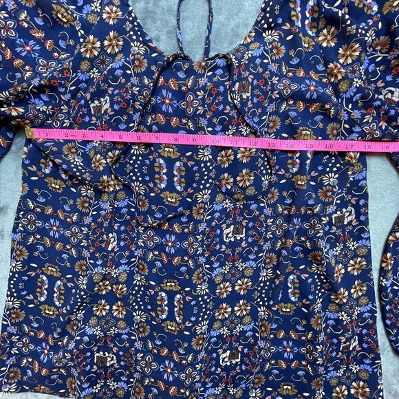 Forever 21 Shirt Womens Large Peasant Top Floral Elephant Cottage Boho Bohemian - Picture 4 of 6